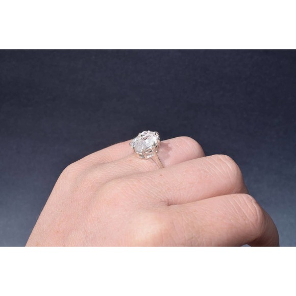 Simple Engagement Ring, Raw Crystal Rings for women size 5 6 7 8 9 - Picture 7 of 9